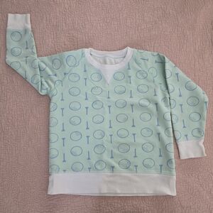 The Beaufort Bonnet Company: Golf: Mint Green and Blue Patterned Long Seeve Tee.